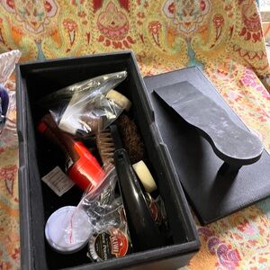Shoe shine kit nice box with some gently used items